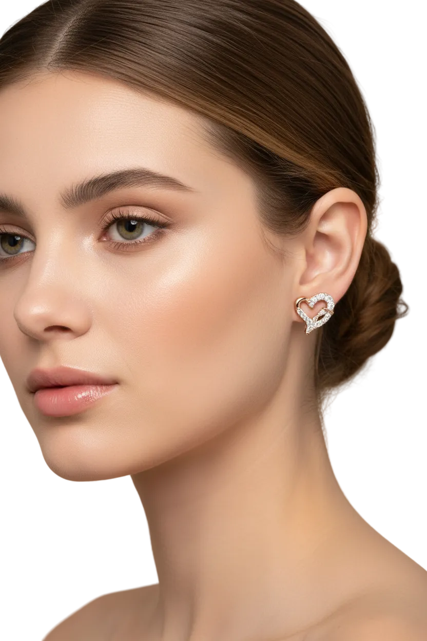 Shining Open Hearts Earrings